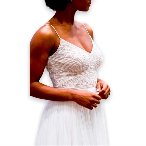 Adrianna Papell x BHLDN Naya 12 Ivory Beaded Bodice Maxi